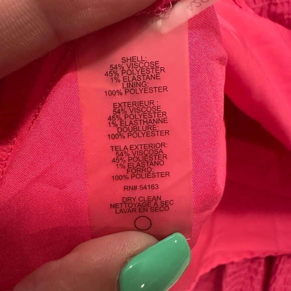 Tommy Hilfiger Pink Textured Sleeveless Belted Dress Size 14 Ruffle Hem - Picture 5 of 10